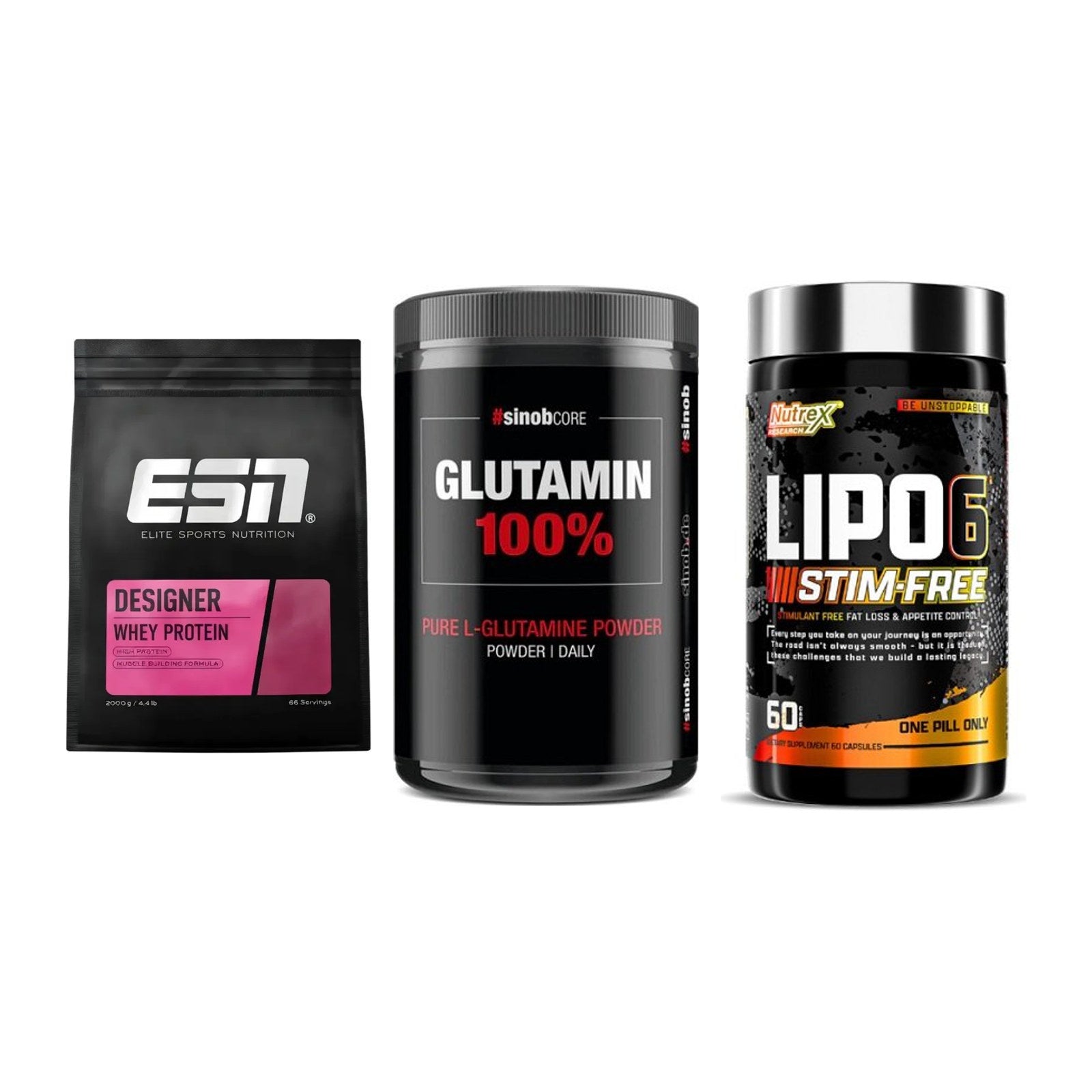 Definitionsphase-Set: ESN Designer + Sinob Core + Nutrex Lipo 6 – alle enthaltenen Artikel