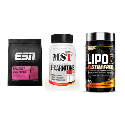 Definitionsphase-Set: ESN Designer + MST L-Carnitin + Nutrex Lipo 6 – alle enthaltenen Artikel