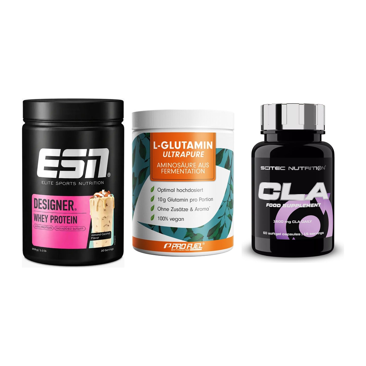 Definitionsphase-Set: ESN Designer + ProFuel Glutam + Scitec CLA – alle enthaltenen Artikel