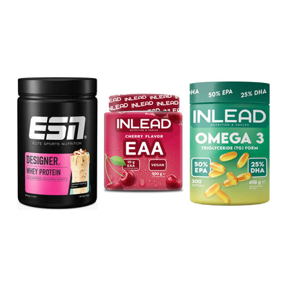 Definitionsphase-Set: ESN Designer Whey + INLEAD EAA + INLEAD Omega-3 – alle enthaltenen Artikel