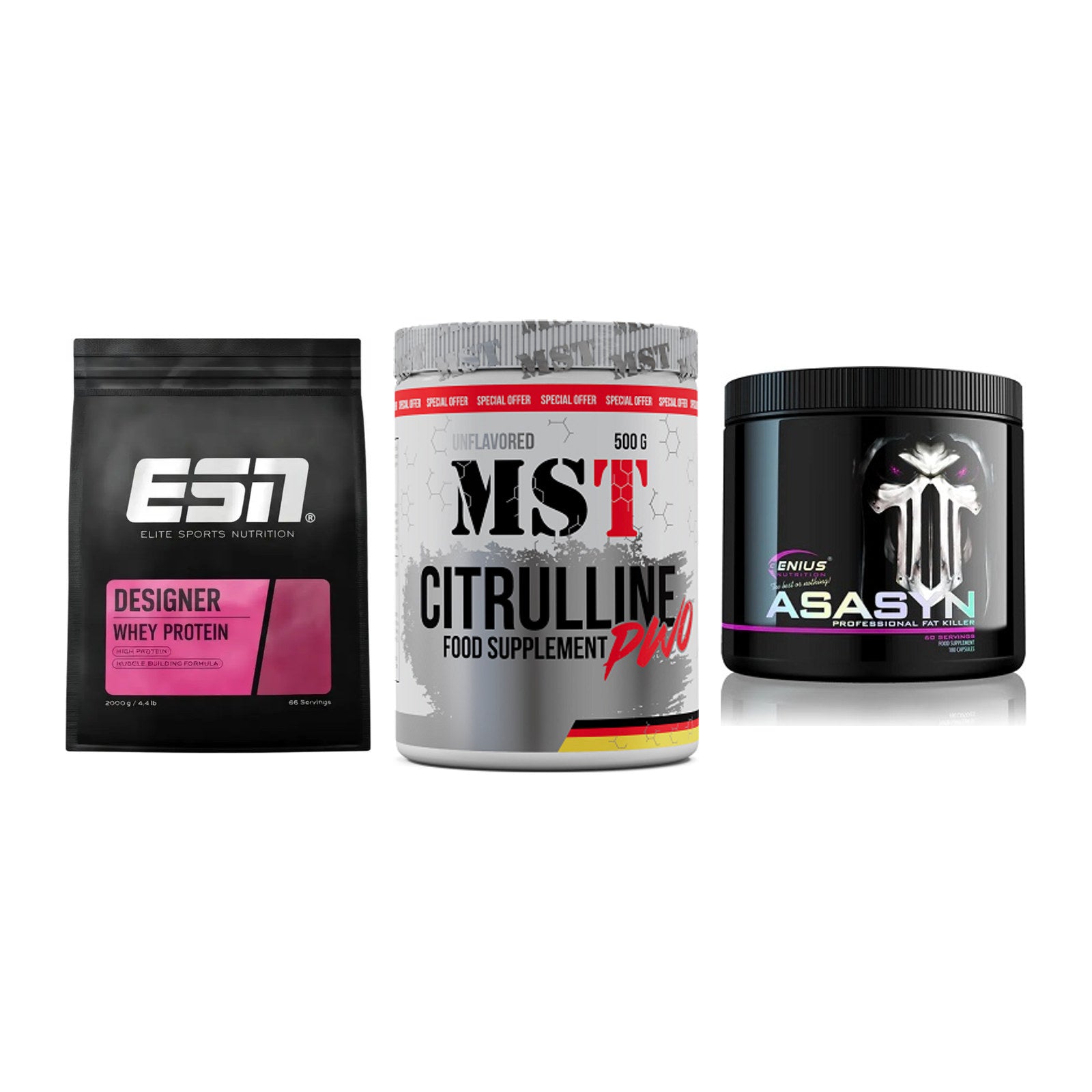 Definitionsphase-Set: ESN Designer + MST Citrulline + Genius Nutriti – alle enthaltenen Artikel