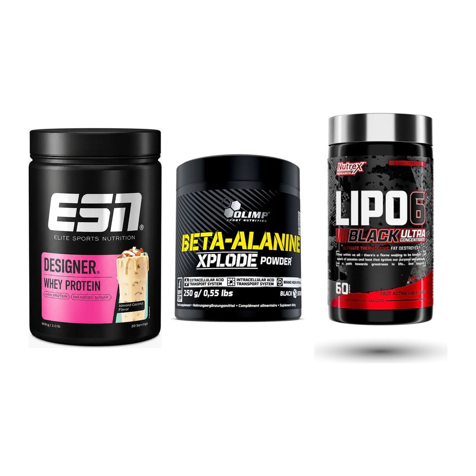 Definitionsphase-Set: ESN Designer + Olimp Beta-Ala + Nutrex Lipo 6 – alle enthaltenen Artikel