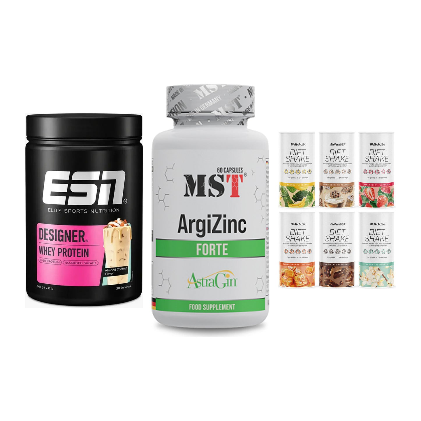 Definitionsphase-Set: ESN Designer + MST ArgiZinc + BioTech Diet – alle enthaltenen Artikel