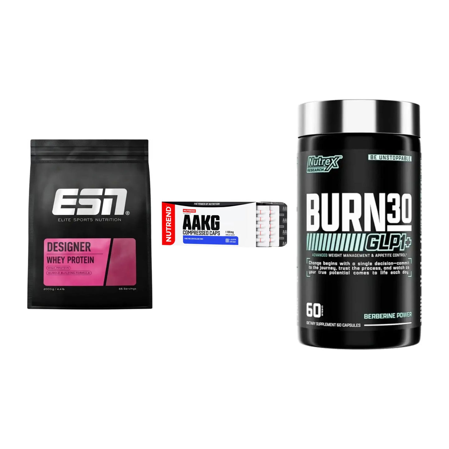 Definitionsphase-Set: ESN Designer + Nutrend AAKG + Nutrex Burn 30 – alle enthaltenen Artikel
