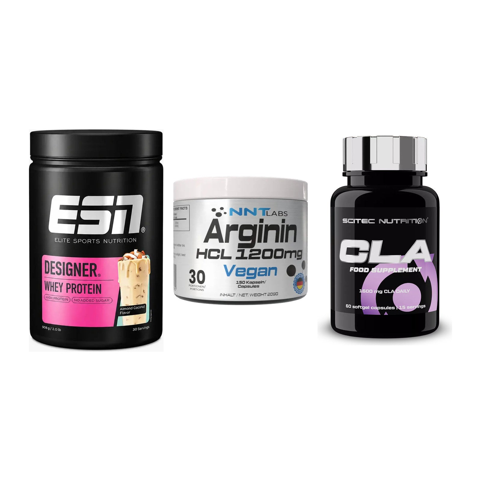 Definitionsphase-Set: ESN Designer + NNT Arginin + Scitec CLA – alle enthaltenen Artikel
