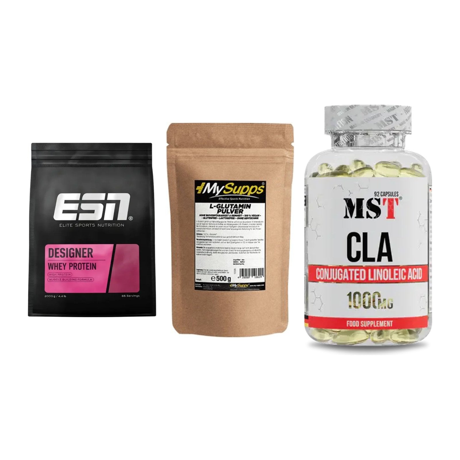 Definitionsphase-Set: ESN Designer + MySupps Glutam + MST CLA 1000mg – alle enthaltenen Artikel