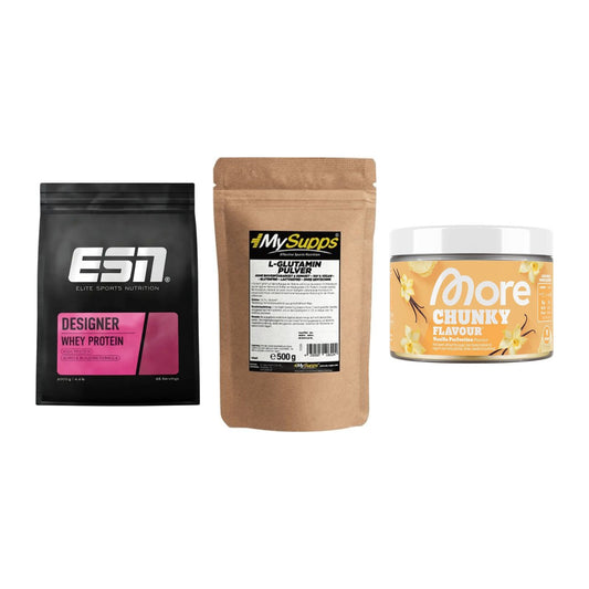 Definitionsphase-Set: ESN Designer + MySupps Glutam + More Nutrition – alle enthaltenen Artikel