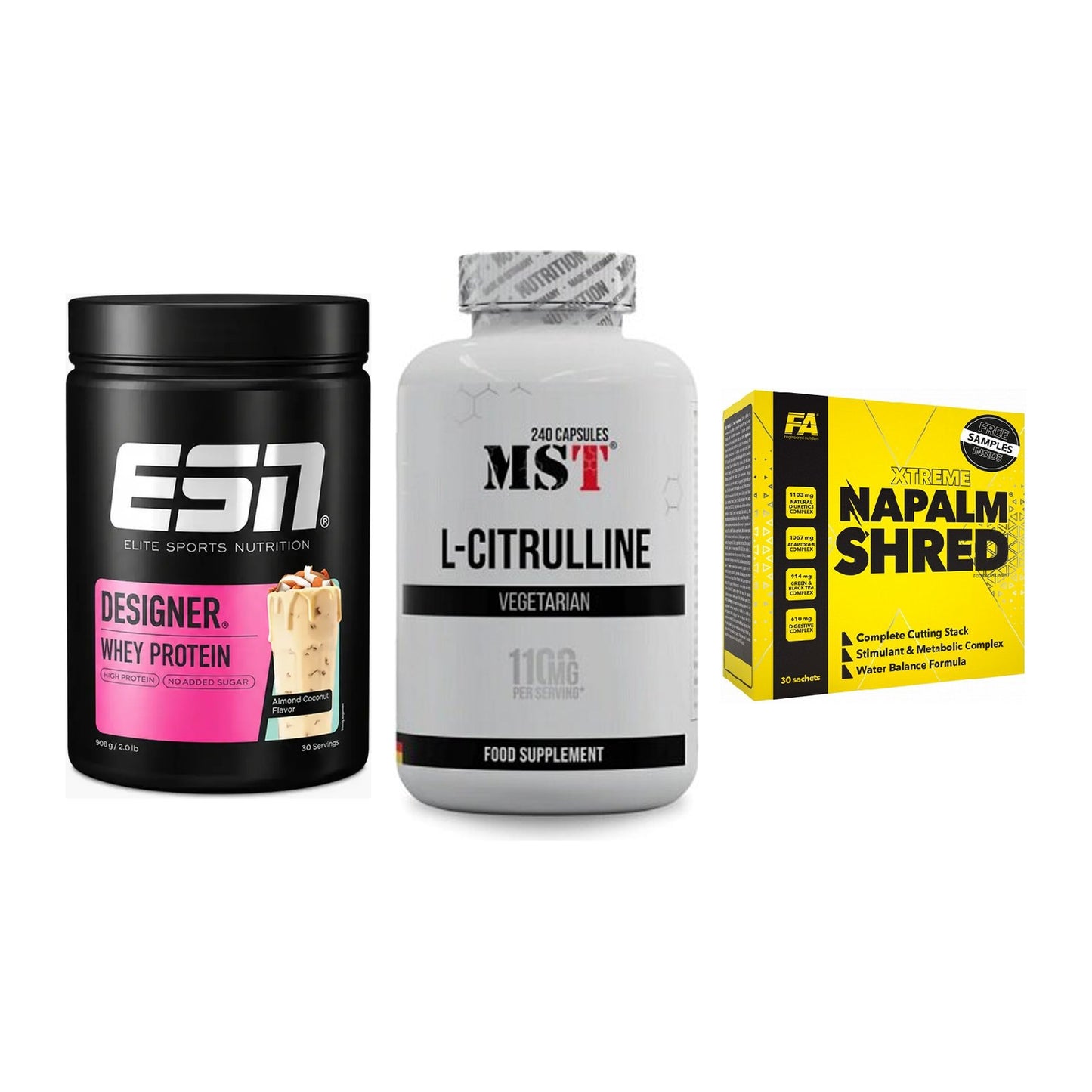 Definitionsphase-Set: ESN Designer + MST Citrulline + FA Nutrition – alle enthaltenen Artikel