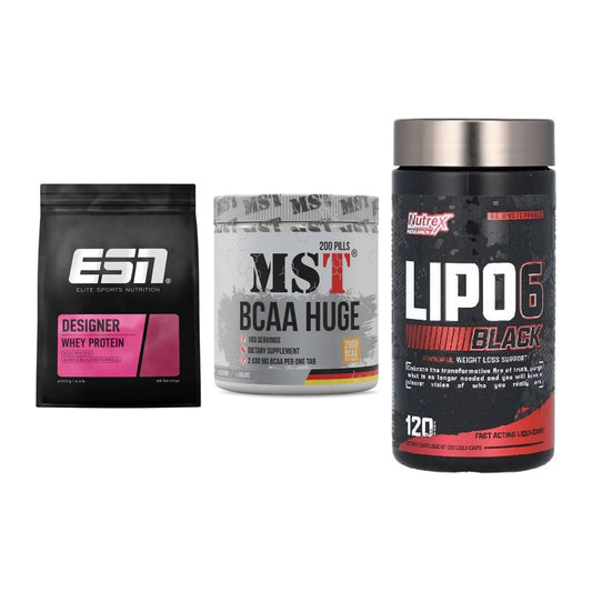 Definitionsphase-Set: ESN Designer + MST BCAA Huge + Nutrex Lipo 6 – alle enthaltenen Artikel