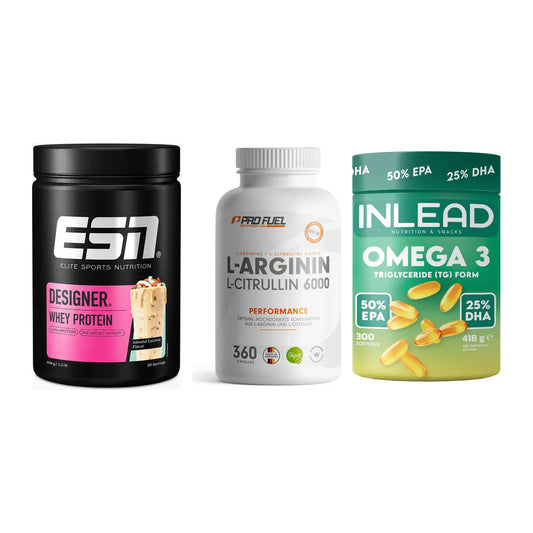 Definitionsphase-Set: ESN Designer + ProFuel L-Argi + INLEAD Omega-3 – alle enthaltenen Artikel