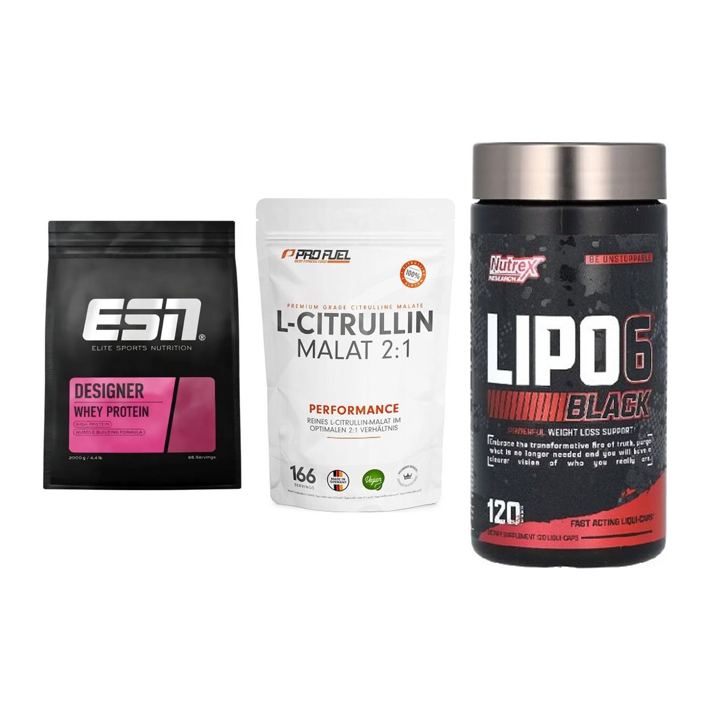 Definitionsphase-Set: ESN Designer + ProFuel L-Citr + Nutrex Lipo 6 – alle enthaltenen Artikel