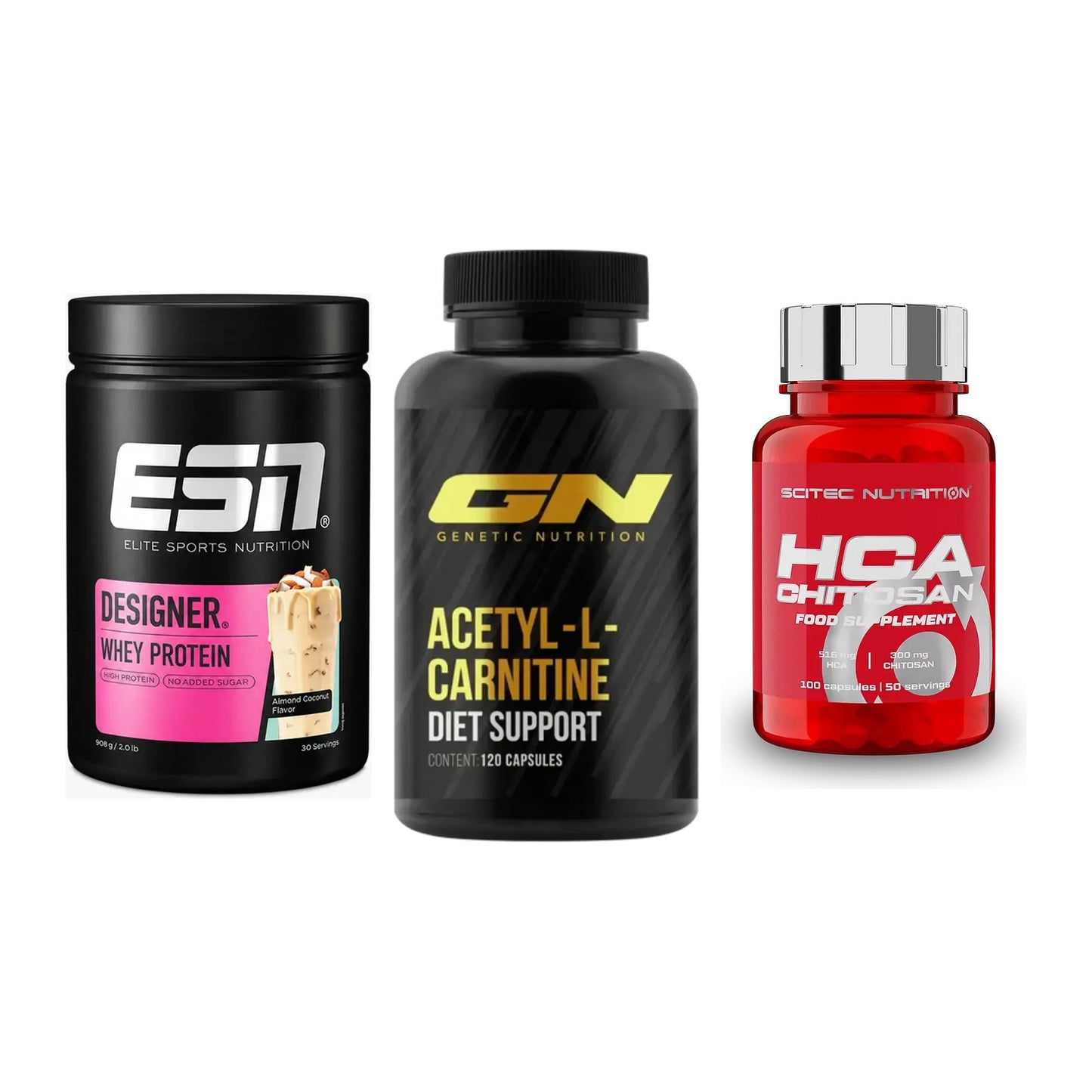 Definitionsphase-Set: ESN Designer + GN Acetyl + Scitec HCA-Chi – alle enthaltenen Artikel