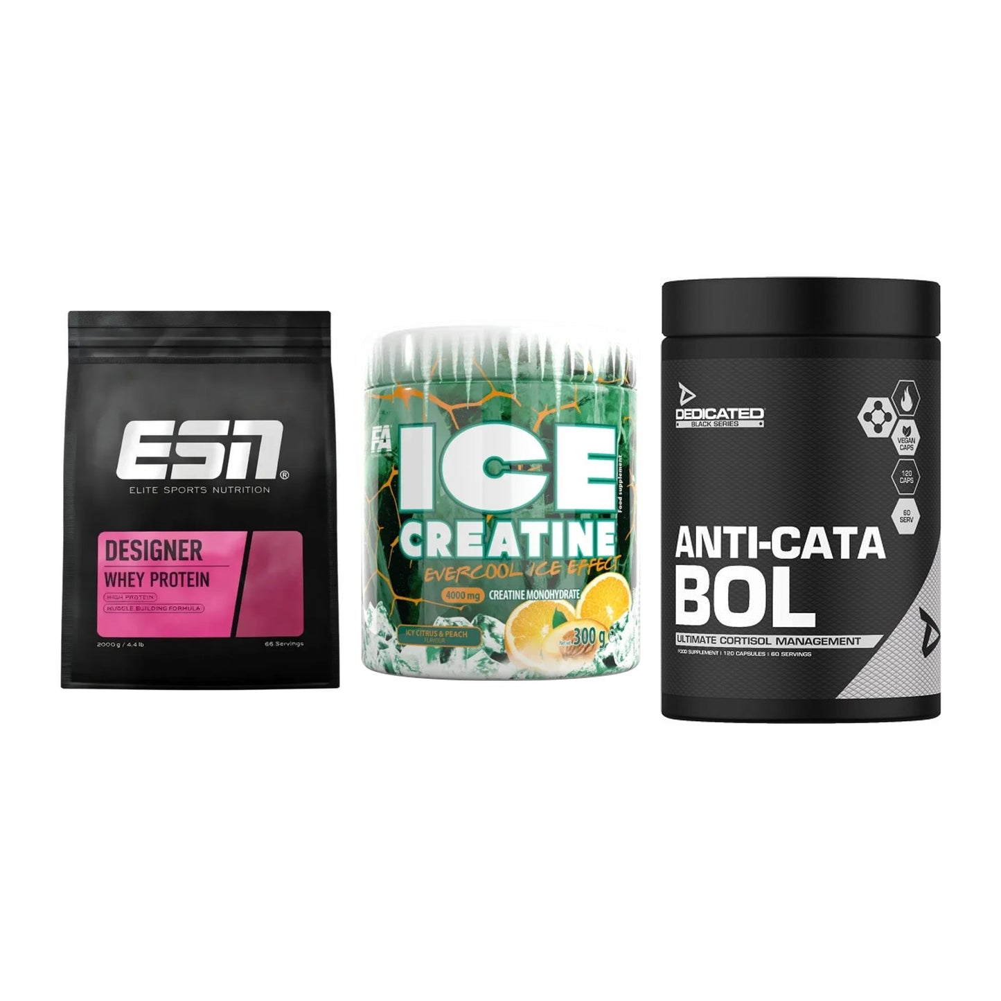 Definitionsphase-Set: ESN Designer + FA Nutrition + Dedicated – alle enthaltenen Artikel