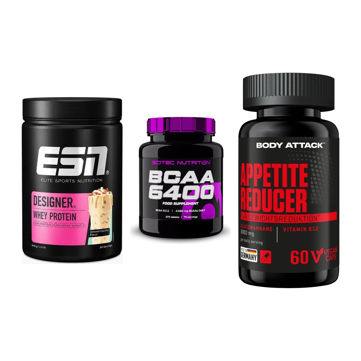 Definitionsphase-Set: ESN Designer + Scitec BCAA + Body Attack – alle enthaltenen Artikel