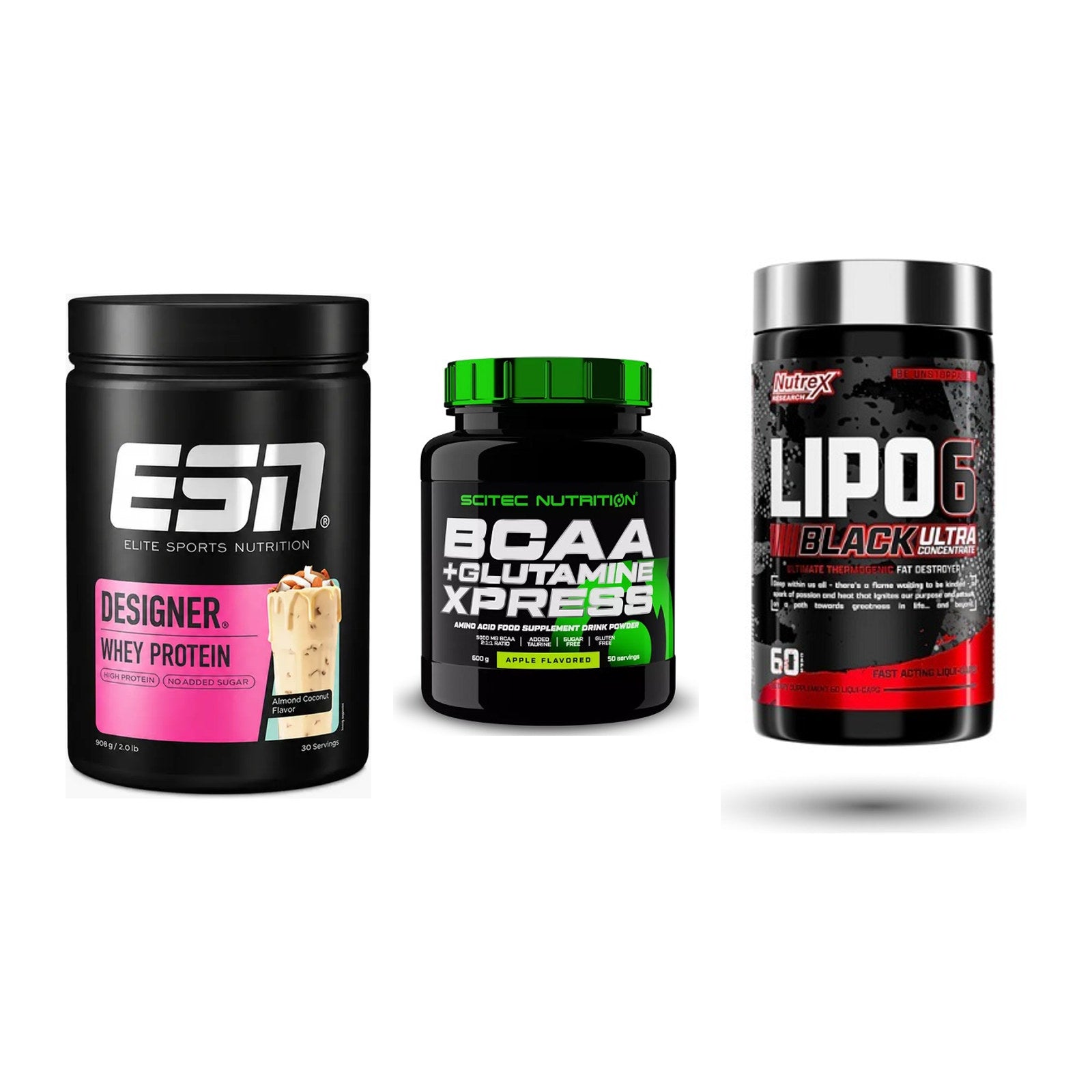 Definitionsphase-Set: ESN Designer + Scitec BCAA + Nutrex Lipo 6 – alle enthaltenen Artikel