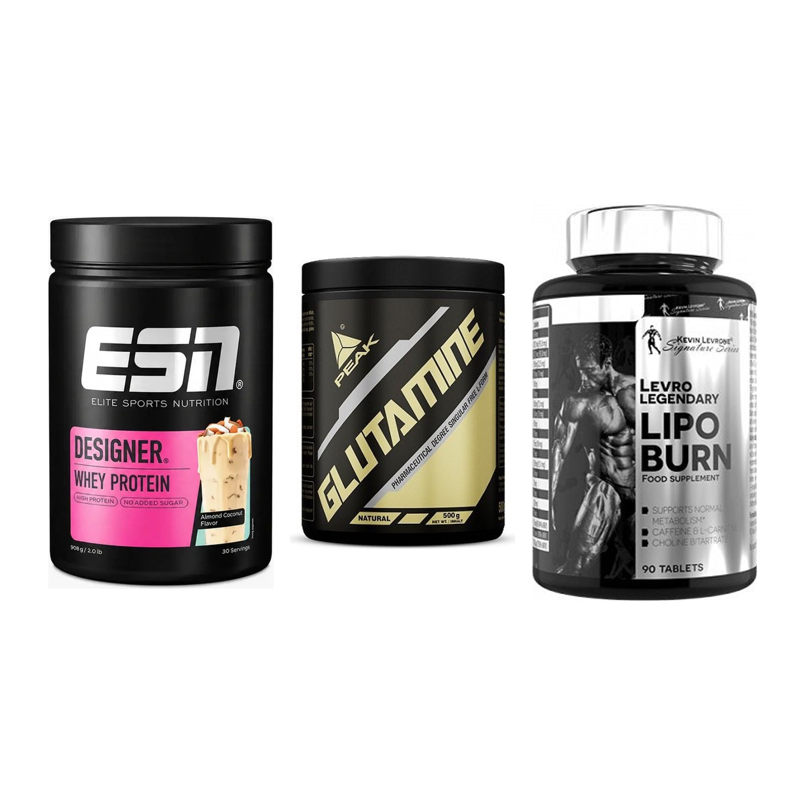 Definitionsphase-Set: ESN Designer + Peak Glutamin + Kevin Levrone – alle enthaltenen Artikel