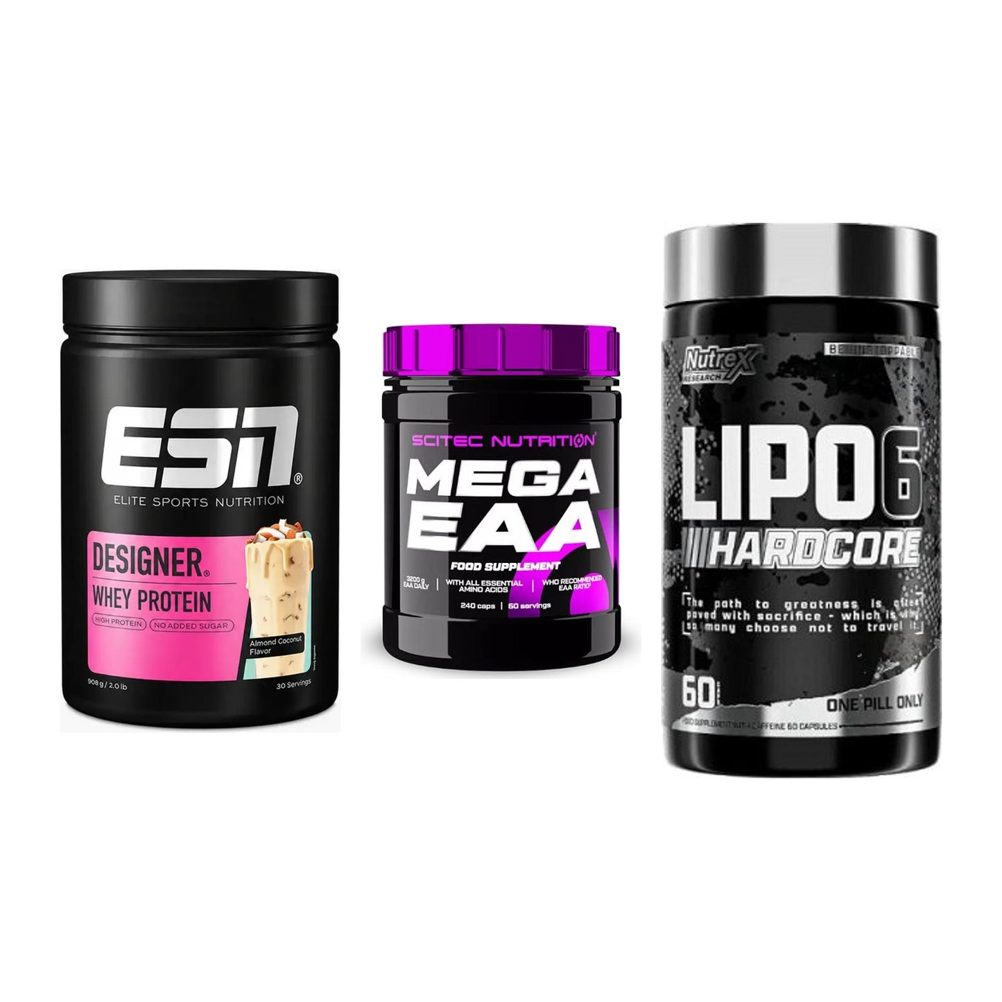 Definitionsphase-Set: ESN Designer + Scitec Mega + Nutrex Lipo 6 – alle enthaltenen Artikel