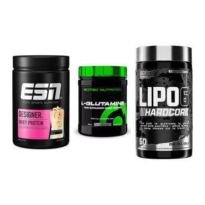 Definitionsphase-Set: ESN Designer + Scitec L-Gluta + Nutrex Lipo 6 – alle enthaltenen Artikel