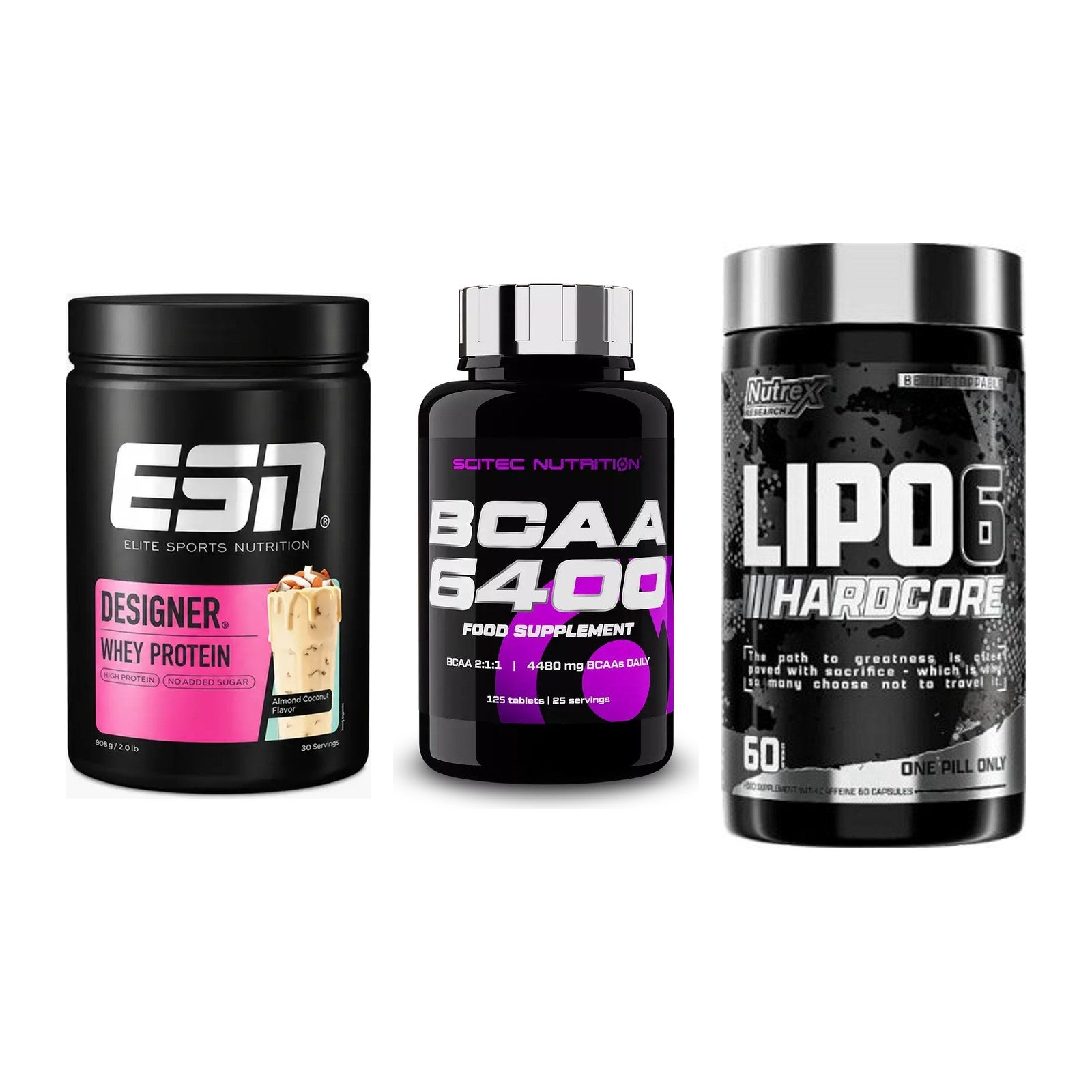 Definitionsphase-Set: ESN Designer + Scitec BCAA + Nutrex Lipo 6 – alle enthaltenen Artikel