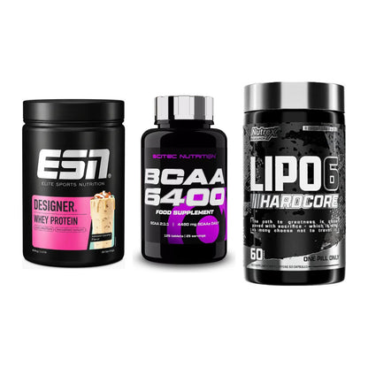 Definitionsphase-Set: ESN Designer + Scitec BCAA + Nutrex Lipo 6 – alle enthaltenen Artikel