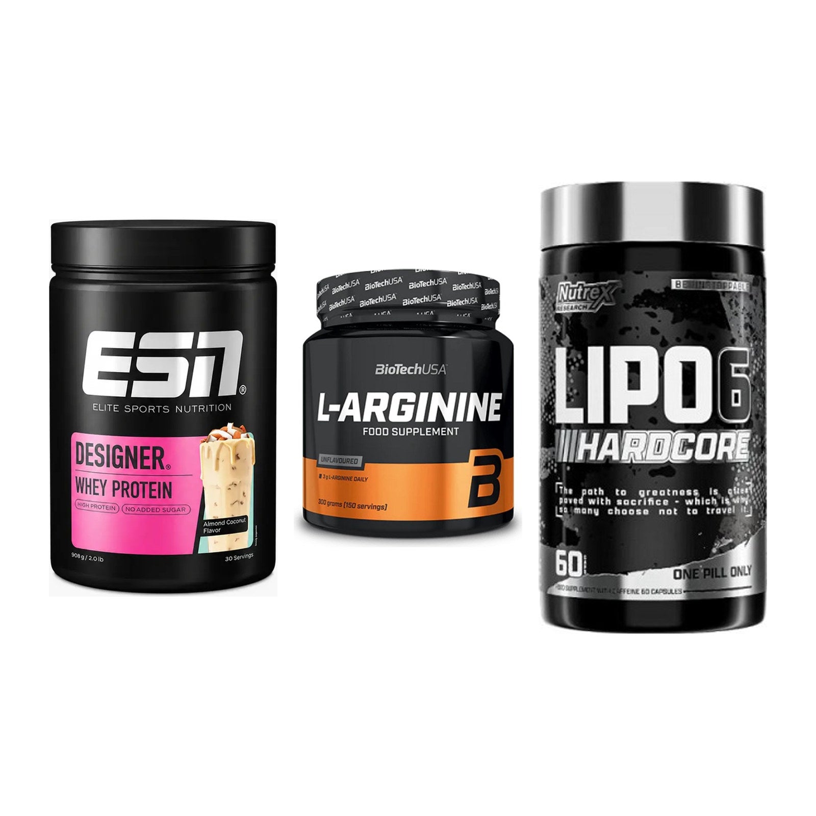 Definitionsphase-Set: ESN Designer + BioTech L-Argi + Nutrex Lipo 6 – alle enthaltenen Artikel