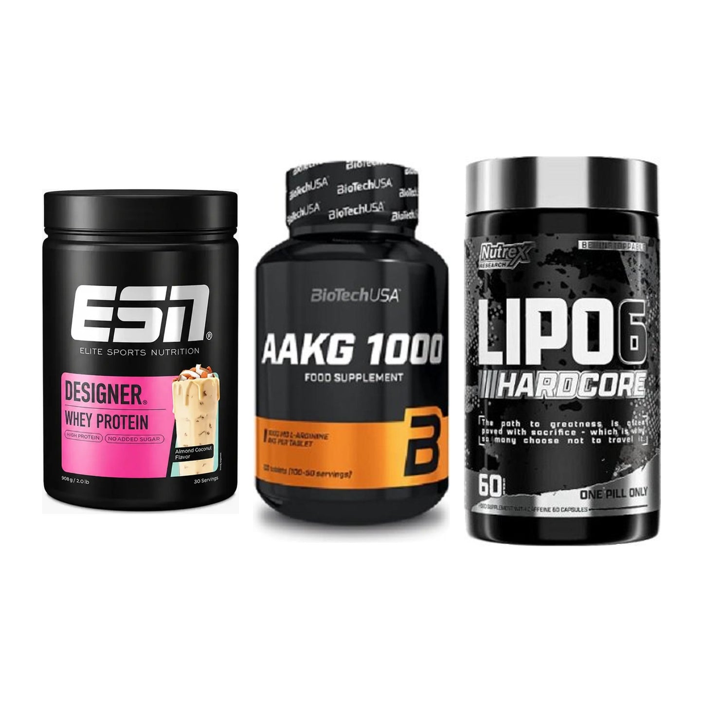 Definitionsphase-Set: ESN Designer + BioTech AAKG + Nutrex Lipo 6 – alle enthaltenen Artikel