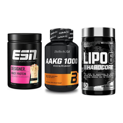 Definitionsphase-Set: ESN Designer + BioTech AAKG + Nutrex Lipo 6 – alle enthaltenen Artikel