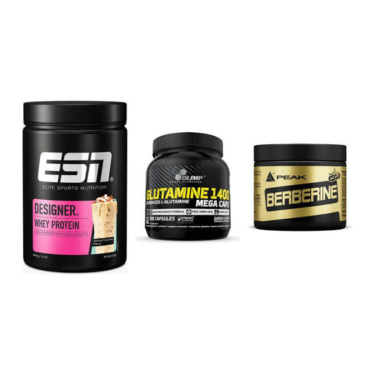 Definitionsphase-Set: ESN Designer + Olimp L-Glutam + Peak Berberine – alle enthaltenen Artikel