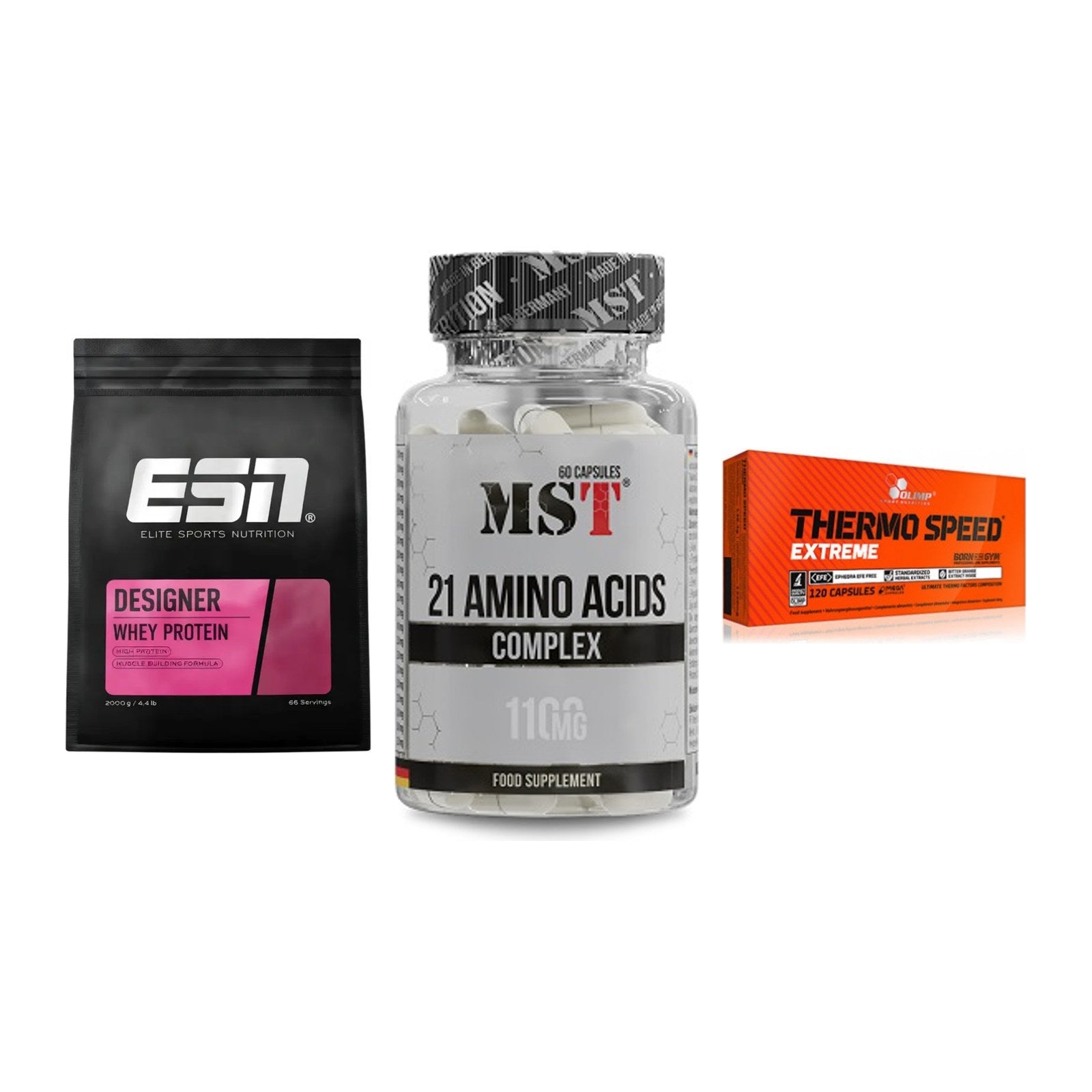 Definitionsphase-Set: ESN Designer + MST 21 Amino + Olimp Thermo – alle enthaltenen Artikel