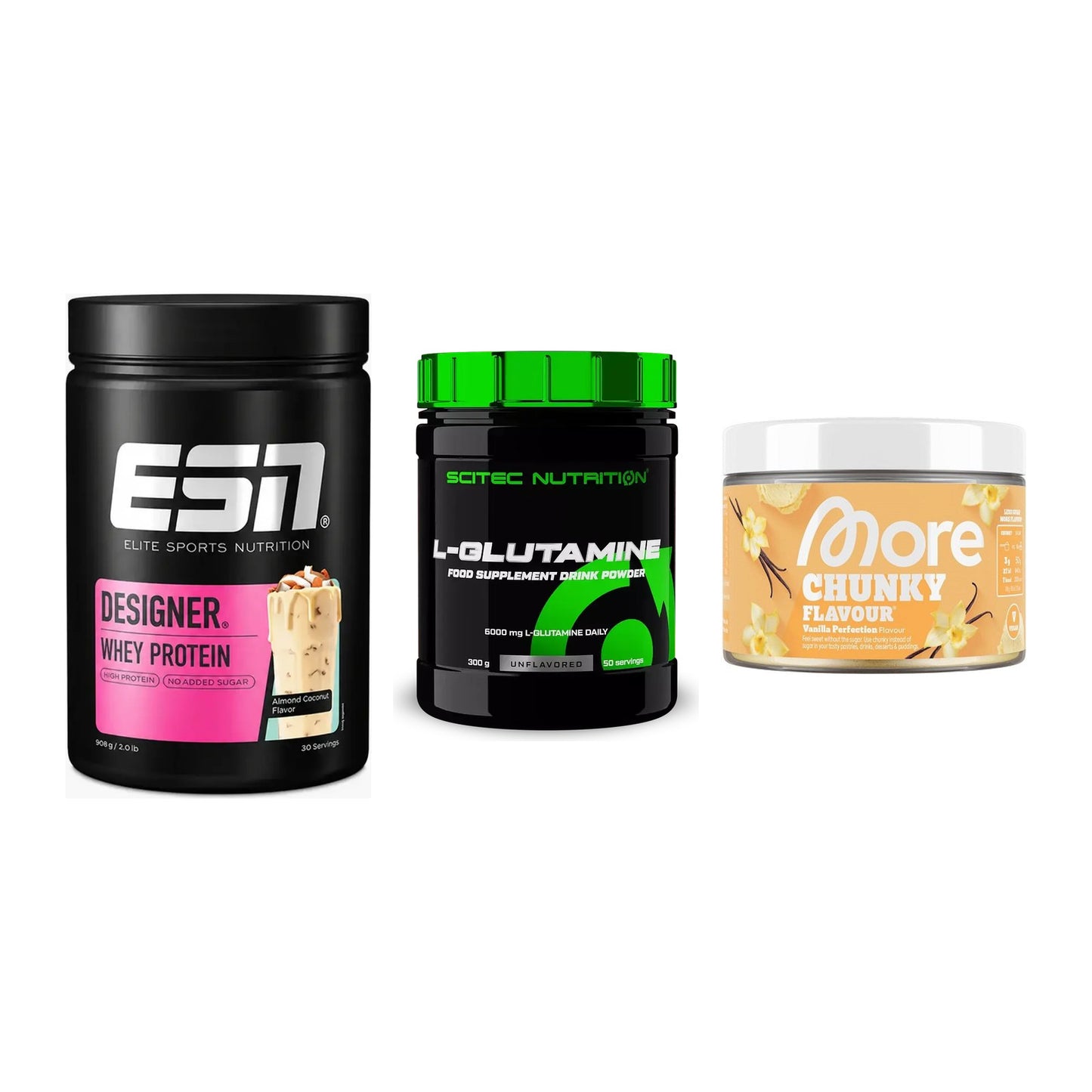 Definitionsphase-Set: ESN Designer + Scitec L-Gluta + More Nutrition – alle enthaltenen Artikel
