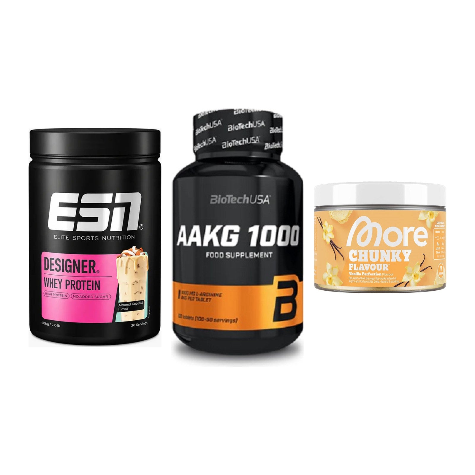 Definitionsphase-Set: ESN Designer + BioTech AAKG + More Nutrition – alle enthaltenen Artikel