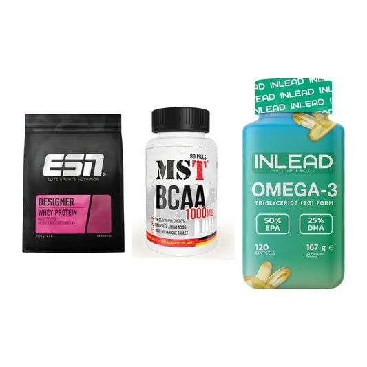 Definitionsphase-Set: ESN Designer + MST BCAA 1000 + INLEAD Omega-3 – alle enthaltenen Artikel