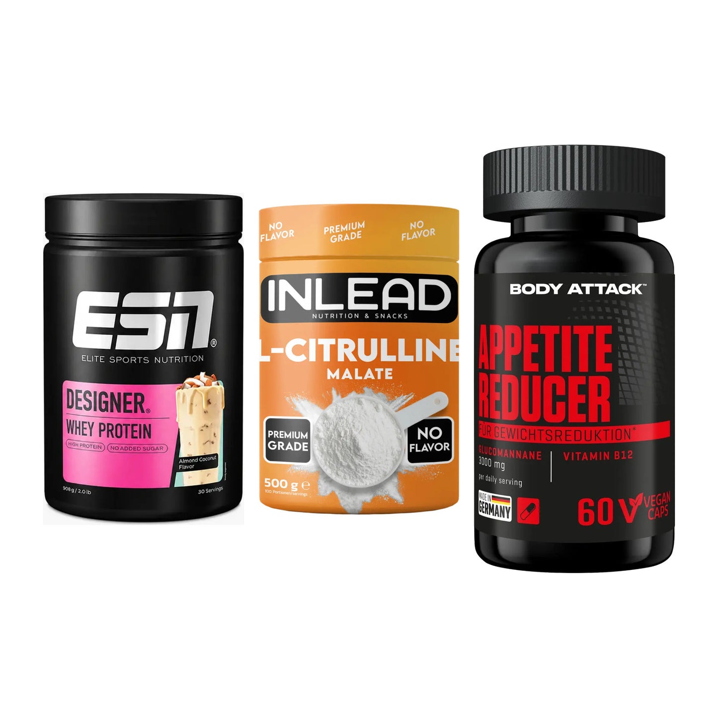Definitionsphase-Set: ESN Designer + INLEAD L-Citru + Body Attack – alle enthaltenen Artikel