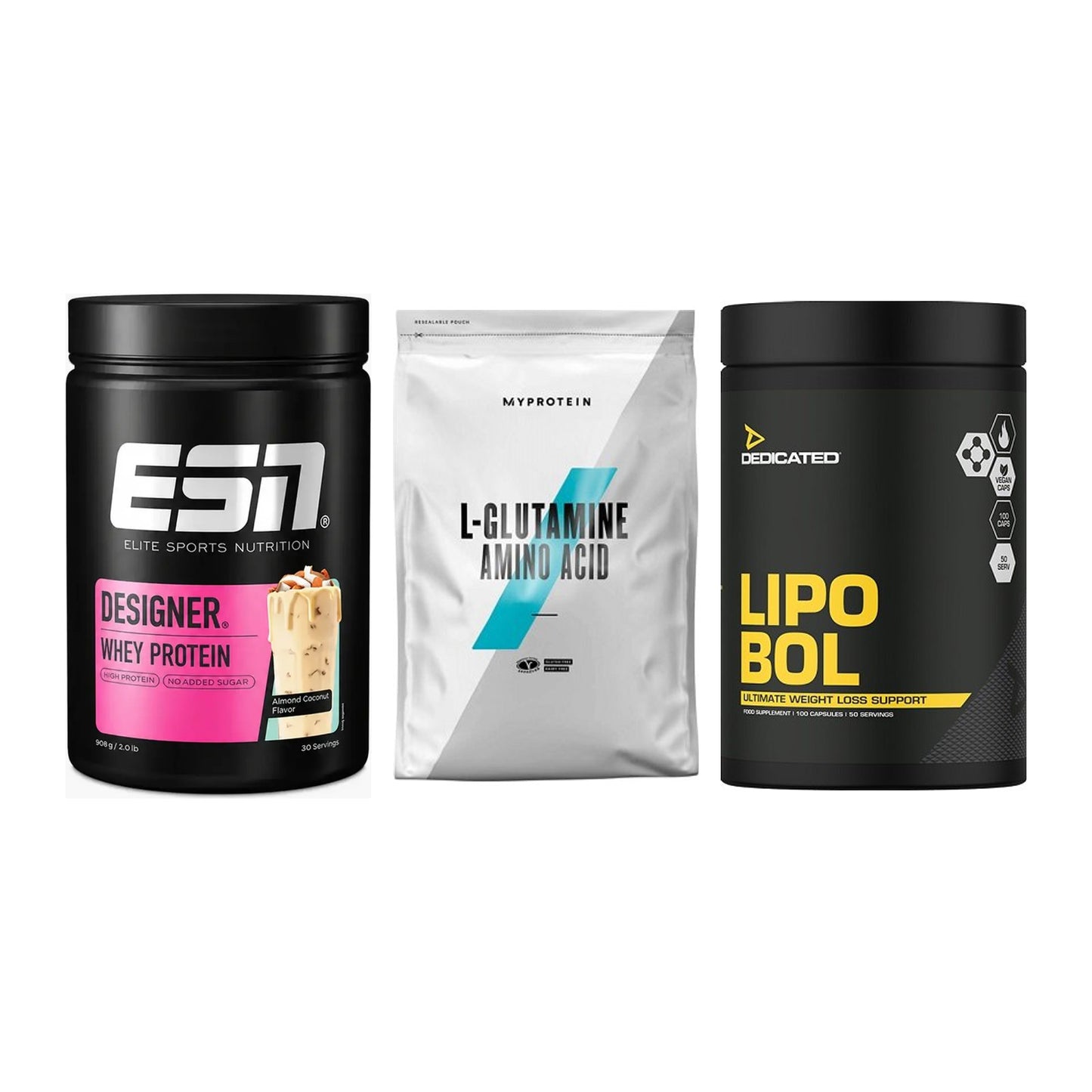 Definitionsphase-Set: ESN Designer + MyProtein + Dedicated – alle enthaltenen Artikel