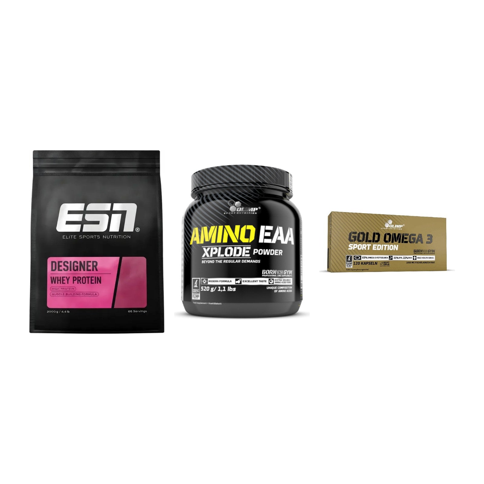 Definitionsphase-Set: ESN Designer + Olimp Amino + Olimp Omega 3 – alle enthaltenen Artikel