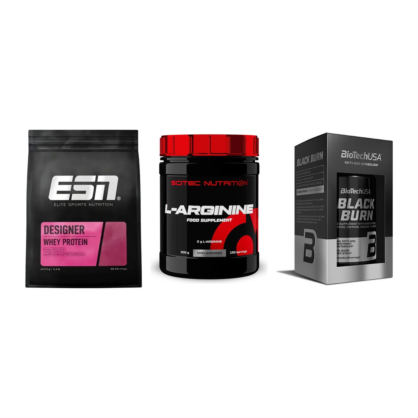 Definitionsphase-Set: ESN Designer + Scitec Arginin + BioTech Black – alle enthaltenen Artikel