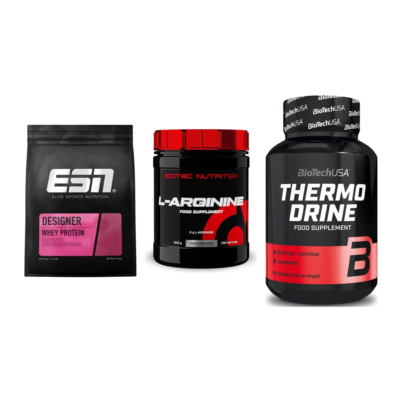 Definitionsphase-Set: ESN Designer + Scitec Arginin + BioTech Thermo – alle enthaltenen Artikel