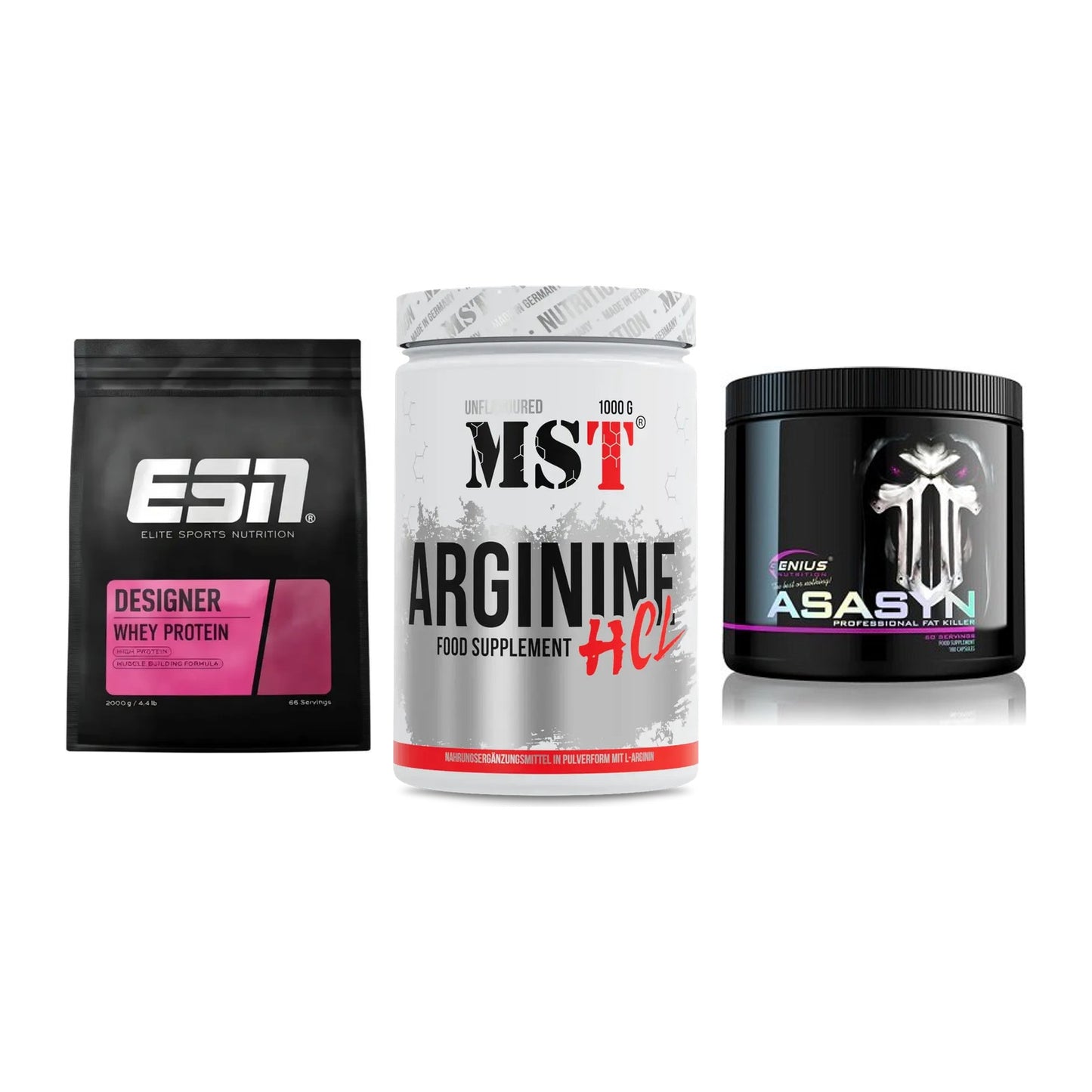 Definitionsphase-Set: ESN Designer + MST Arginine + Genius Nutriti – alle enthaltenen Artikel