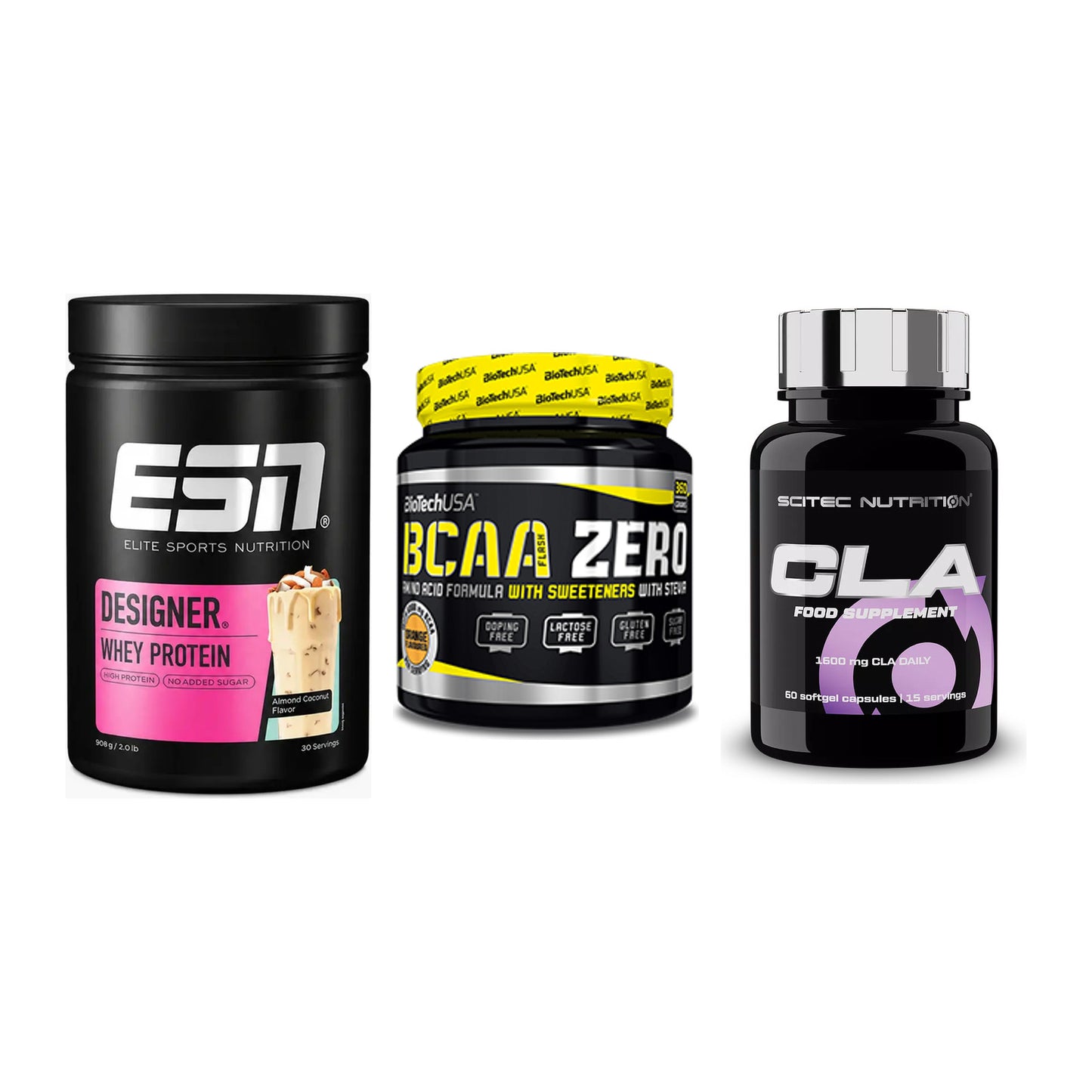 Definitionsphase-Set: ESN Designer + BioTech BCAA + Scitec CLA – alle enthaltenen Artikel