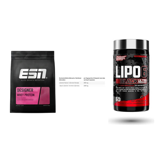 Definitionsphase-Set: ESN Designer + INLEAD L-Carni + Nutrex Lipo 6 – alle enthaltenen Artikel