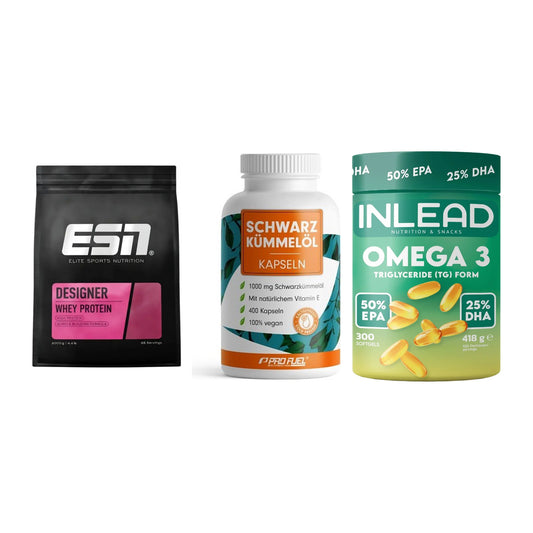 Definitionsphase-Set: ESN Designer + ProFuel Schwar + INLEAD Omega-3 – alle enthaltenen Artikel