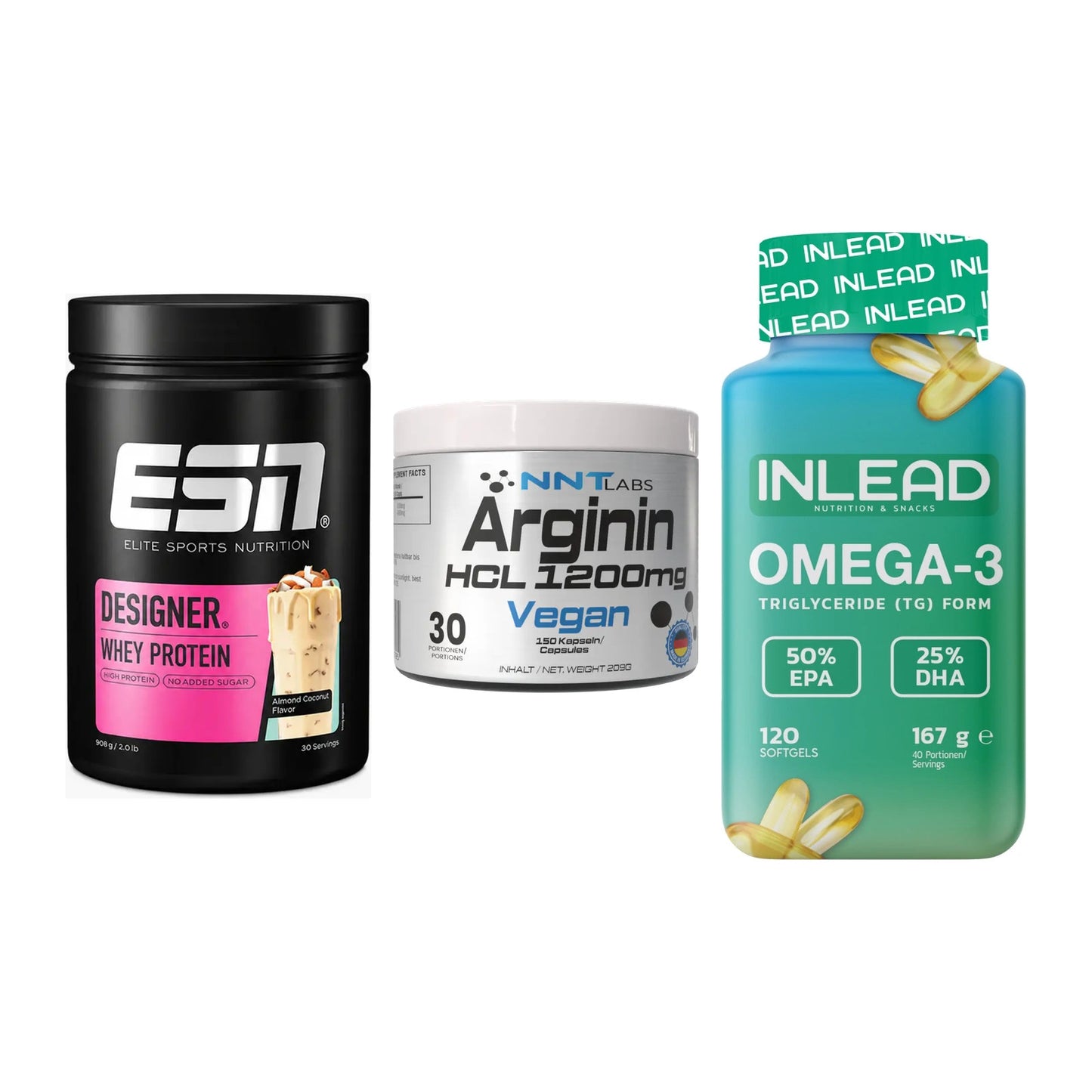 Definitionsphase-Set: ESN Designer + NNT Arginin + INLEAD Omega-3 – alle enthaltenen Artikel