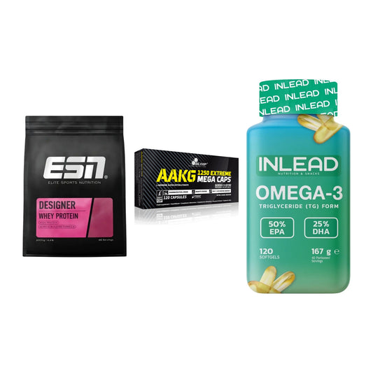 Definitionsphase-Set: ESN Designer + Olimp AAKG + INLEAD Omega-3 – alle enthaltenen Artikel