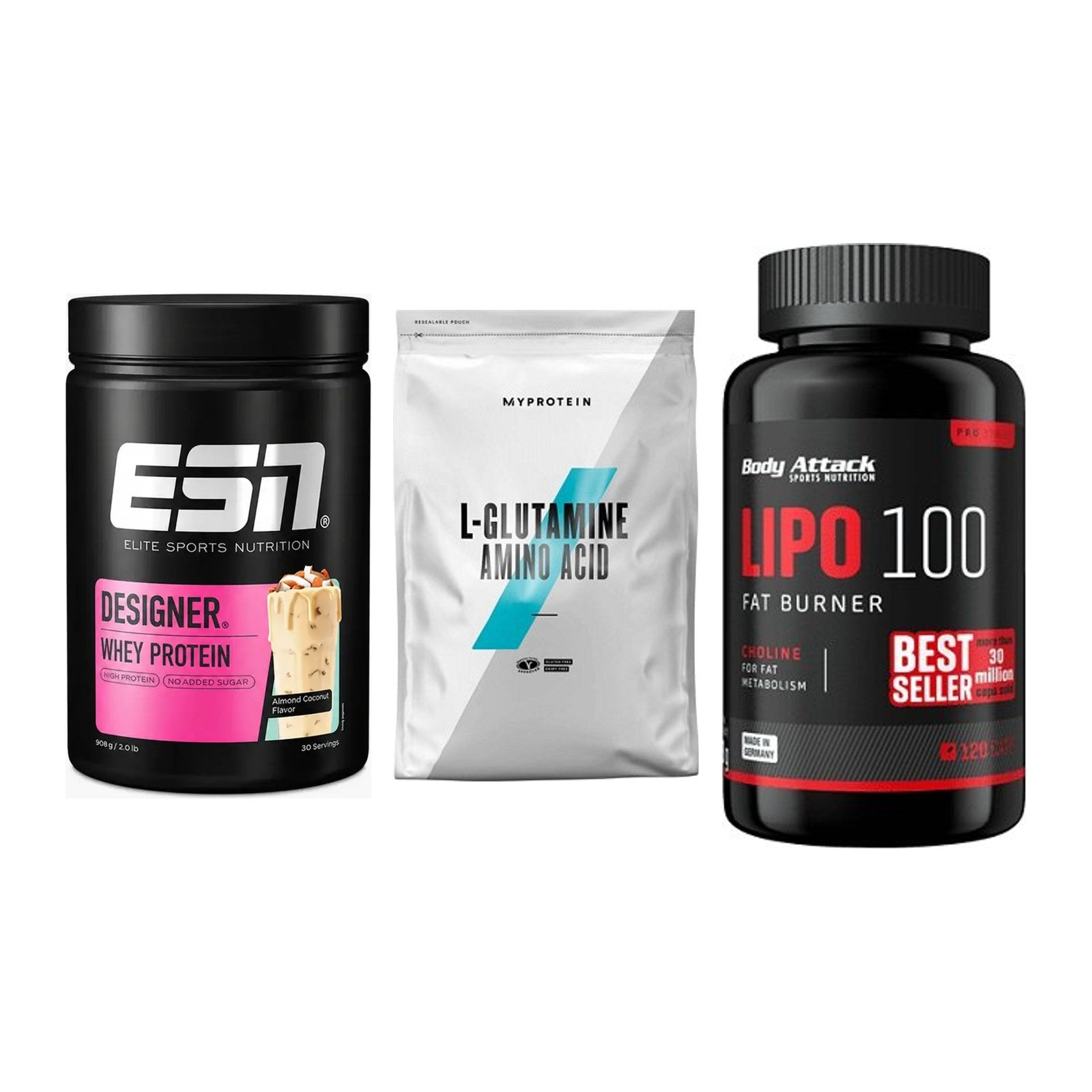 Definitionsphase-Set: ESN Designer + MyProtein + Body Attack – alle enthaltenen Artikel