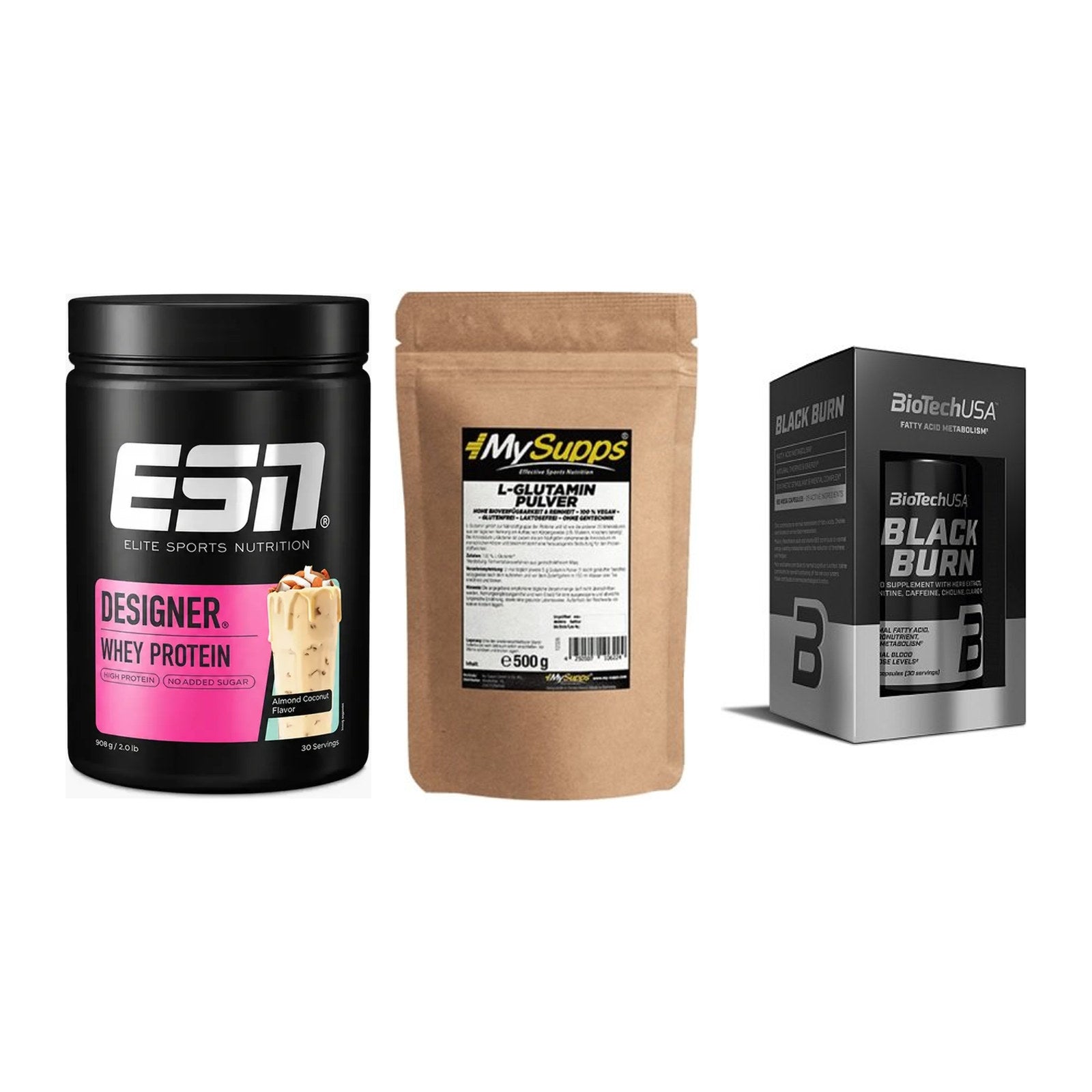 Definitionsphase-Set: ESN Designer + MySupps Glutam + BioTech Black – alle enthaltenen Artikel