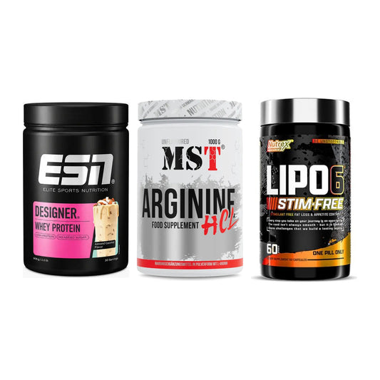 Definitionsphase-Set: ESN Designer + MST Arginine + Nutrex Lipo 6 – alle enthaltenen Artikel