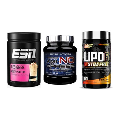 Definitionsphase-Set: ESN Designer + Scitec Ami-NO + Nutrex Lipo 6 – alle enthaltenen Artikel