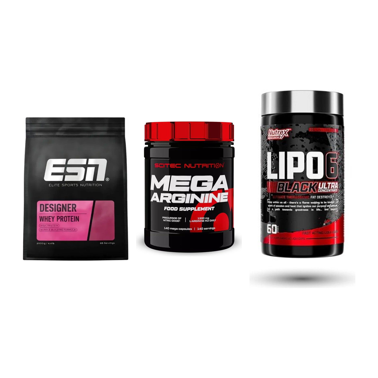 Definitionsphase-Set: ESN Designer + Scitec Mega + Nutrex Lipo 6 – alle enthaltenen Artikel