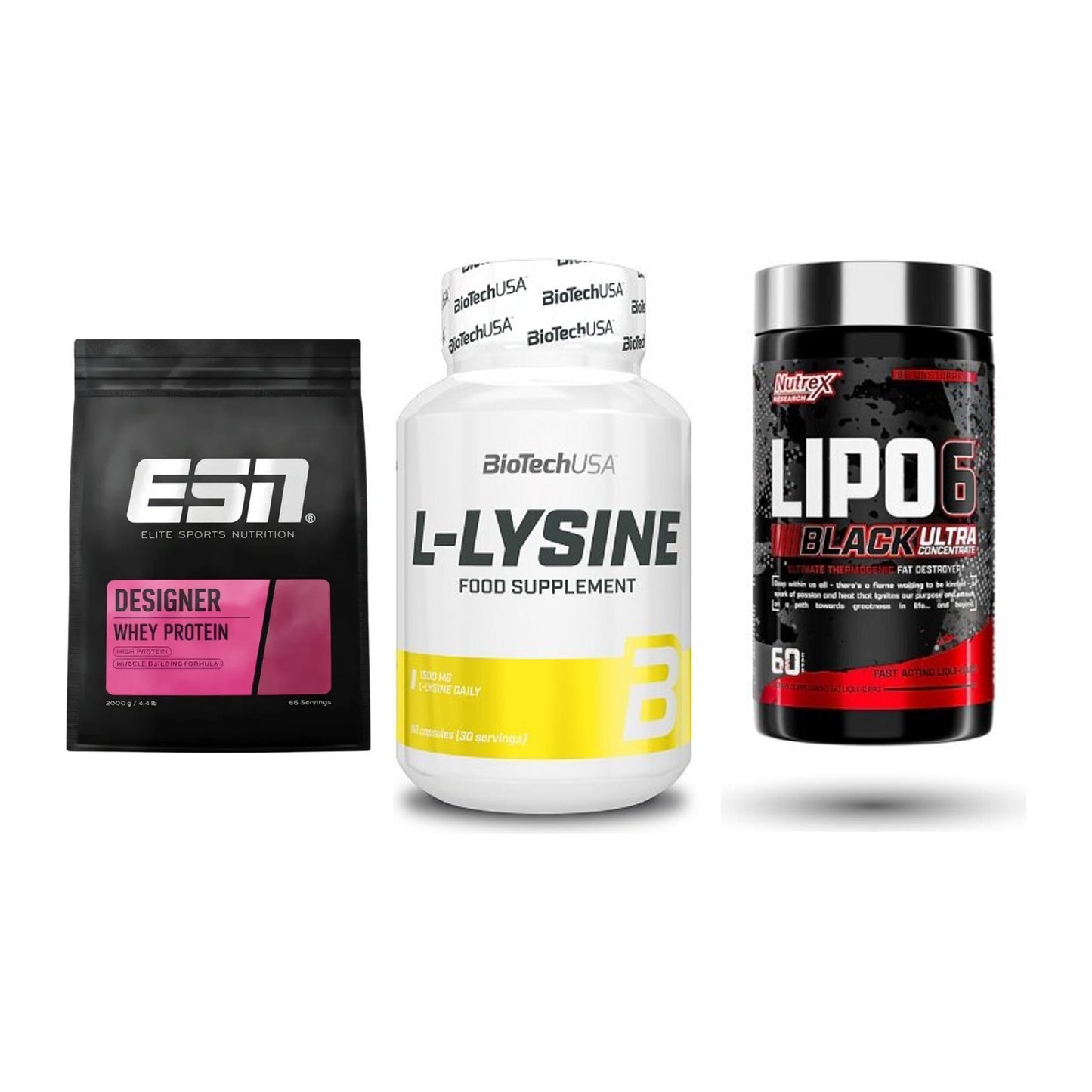 Definitionsphase-Set: ESN Designer + BioTech L-Lysi + Nutrex Lipo 6 – alle enthaltenen Artikel