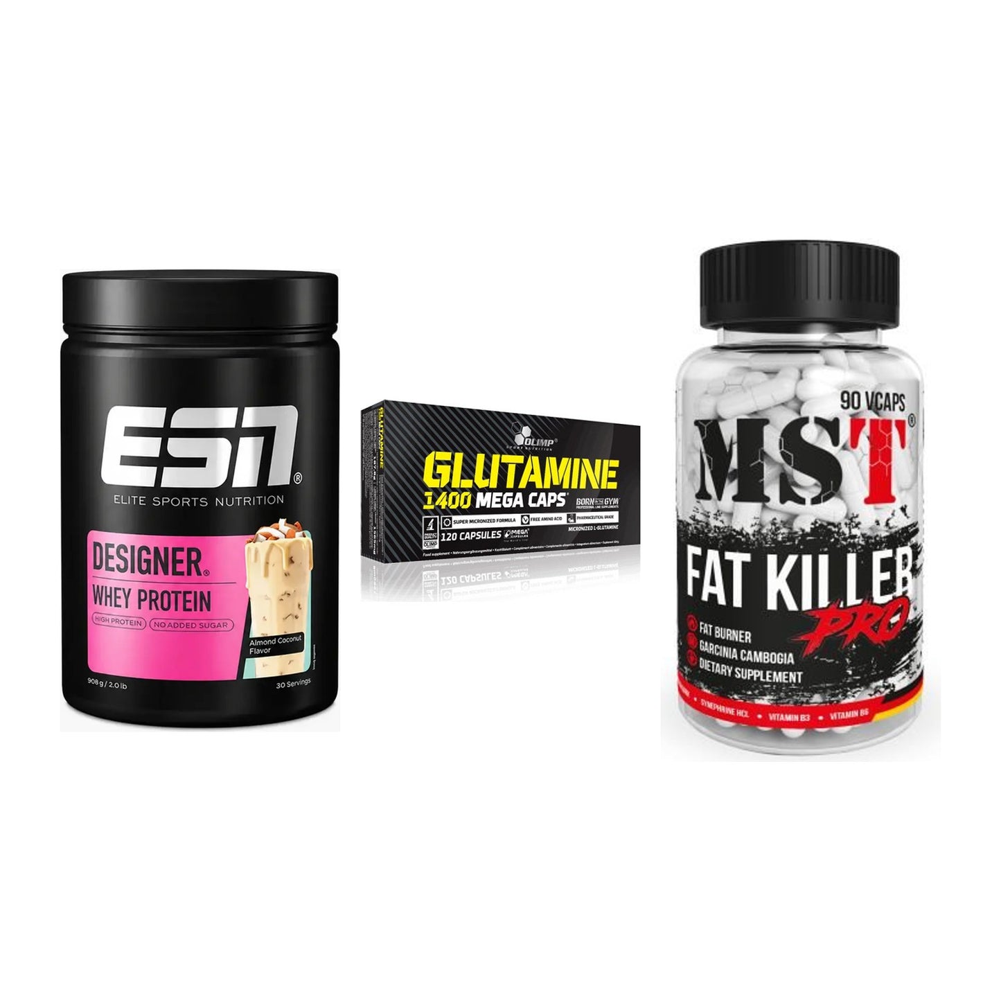 Definitionsphase-Set: ESN Designer + Olimp L-Glutam + MST Fat Killer – alle enthaltenen Artikel